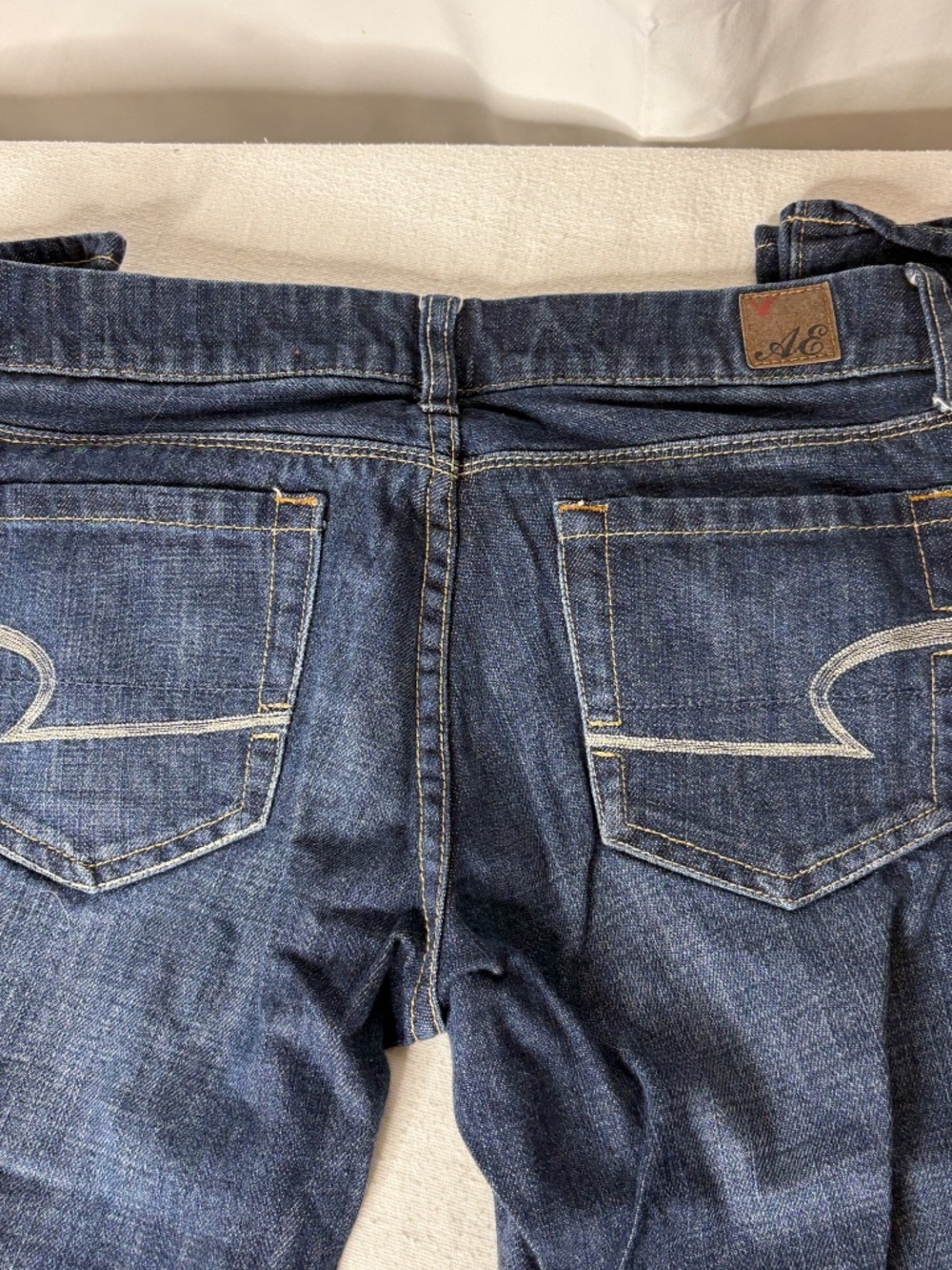 American Eagle Womens Jeans Blue Sz 0 Reg Real Flare Low Rise Stretch Cotton